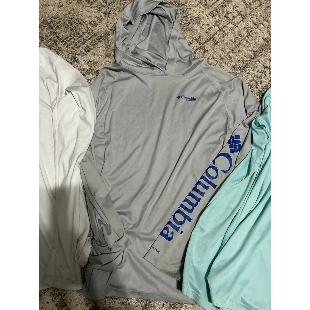 Columbia Boys Xl (18-20) Long Sleeve Fishing Shirts Lot Of 3